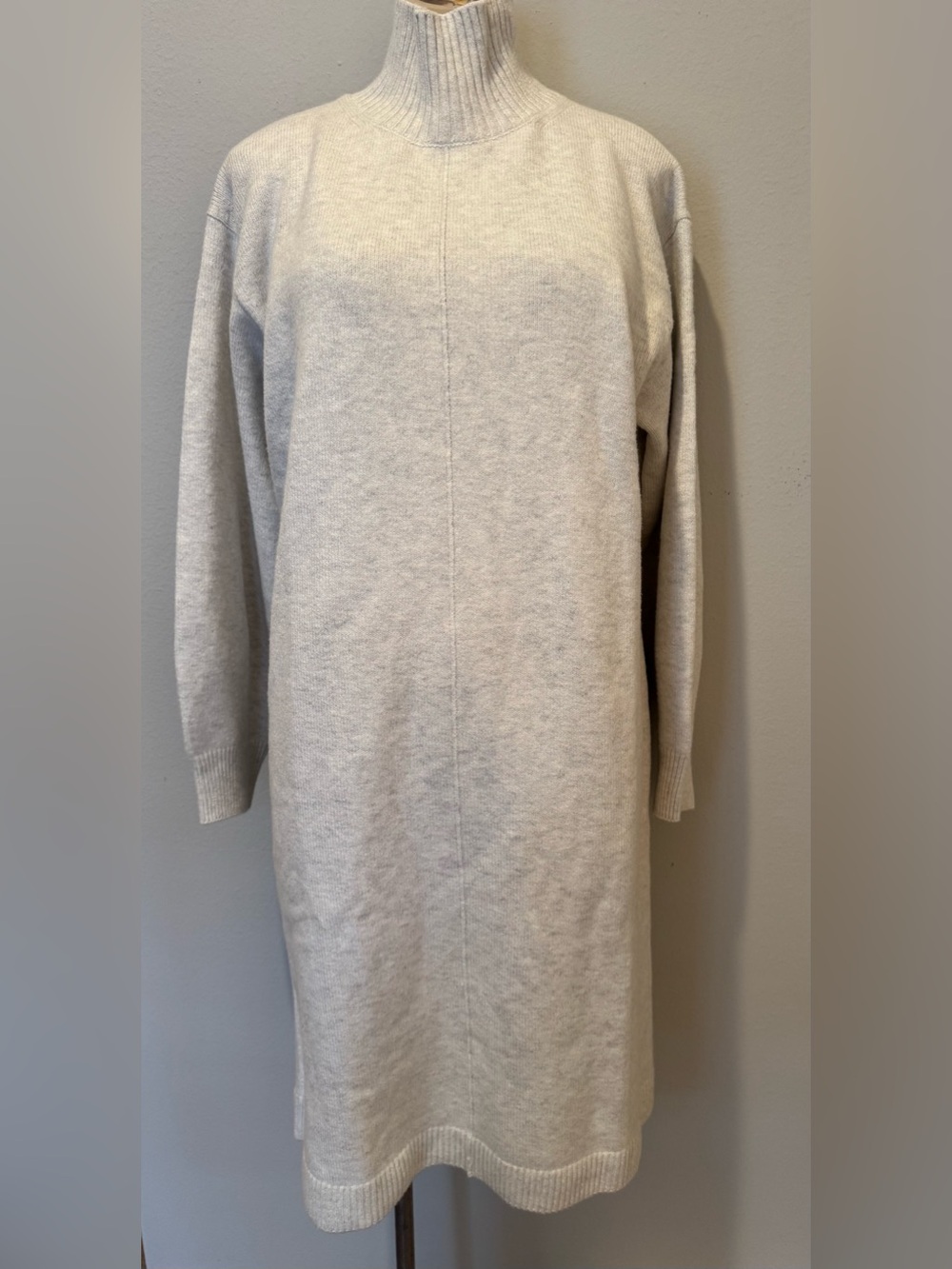 NWT Banana Republic Knee-Length Soft Sweater Dress Mock Neck Ivory XL $110